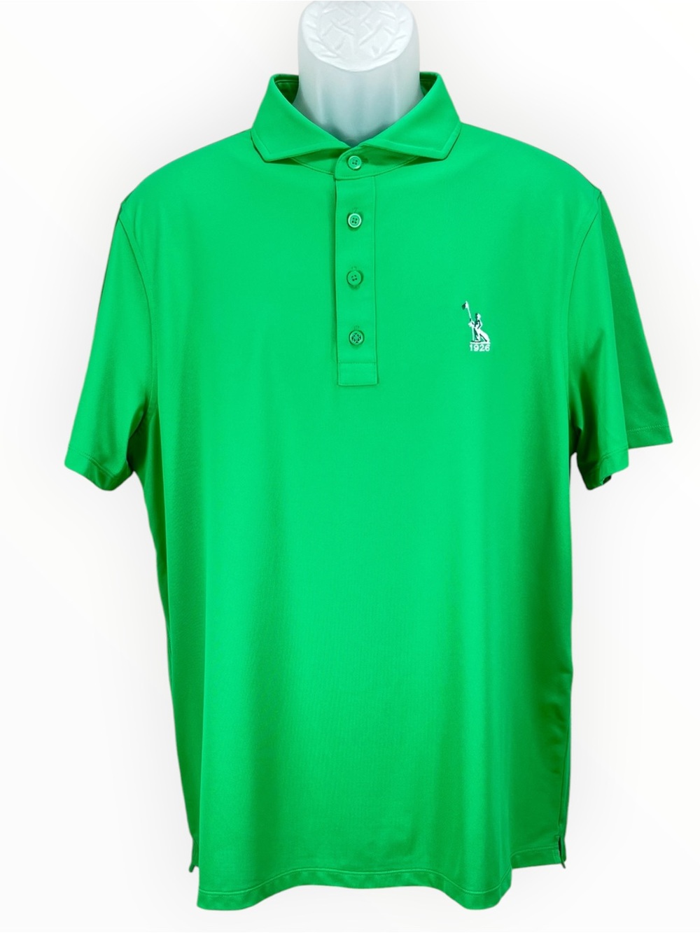 G/FORE Men’s L Green Golf Polo Shirt 1926 Logo Pray For Birdies Performance